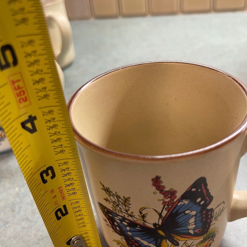 Vintage Viking stoneware Butterfly Set of‎ 2 Coffee Mugs Made in Korea - Picture 10 of 10